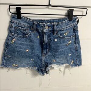 American eagle flower jean shorts